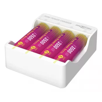ANSMANN PurePower setti AA-laturi ja 4x AA 3500 mAh Li-Ion akut (1001-0183)