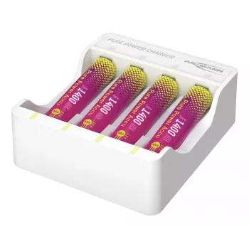 ANSMANN PurePower -sarja AAA-laturi ja 4x AAA 800 mAh NiMH-akkua