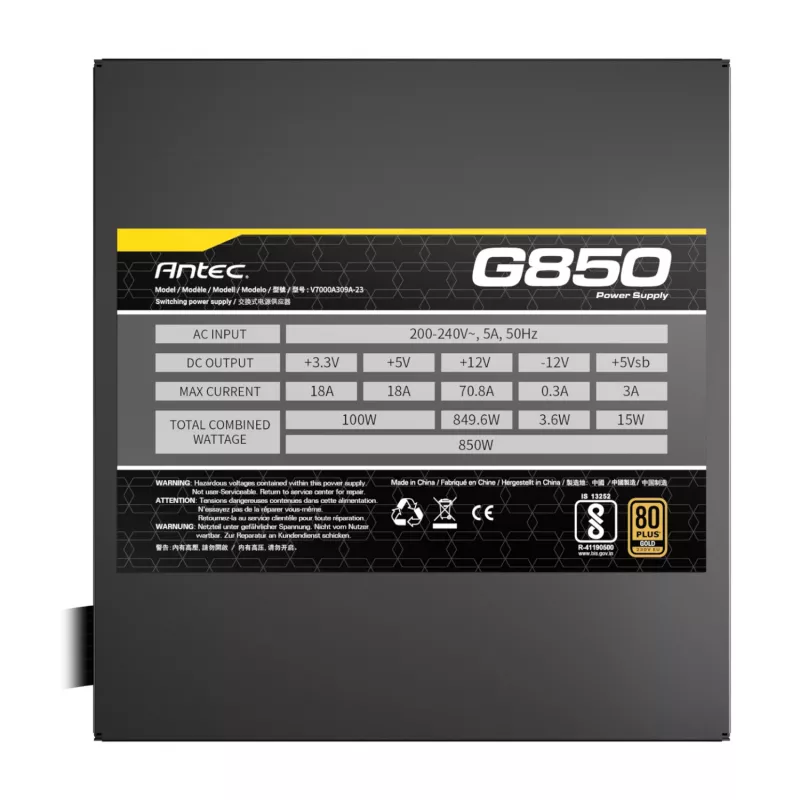 Antec ATOM G850 850W 80 PLUS Gold puolimodulaarinen virtalähde