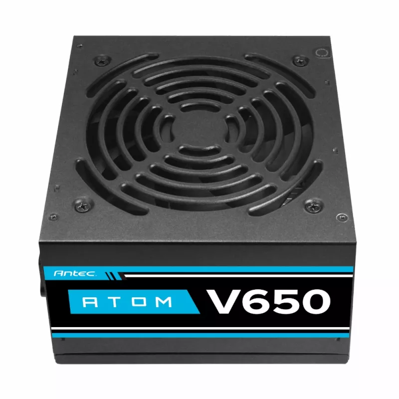 Antec Atom V650 ei-modulaarinen virtalähde - 650W, 80 PLUS White, ATX, 120mm hiljainen tuuletin