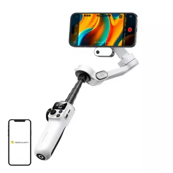 AOCHUAN Smart P2 3-akselinen gimbaalivakain AI-anturilla, MagSafe, LED, valkoinen