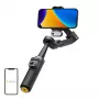 AOCHUAN Smart X3 AI-seuranta gimbaalivakain LED-valolla ja selfie-tikulla älypuhelimelle, musta