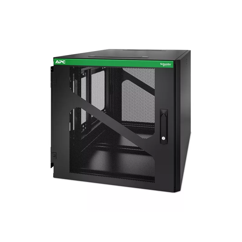 APC NetShelter 12U seinäasennettava rack-kotelo sivuttaisella UPS-syvyydellä, musta