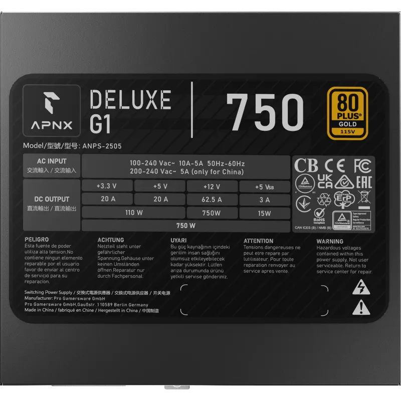 APNX DELUXE G1 750 (musta, 750 wattia)