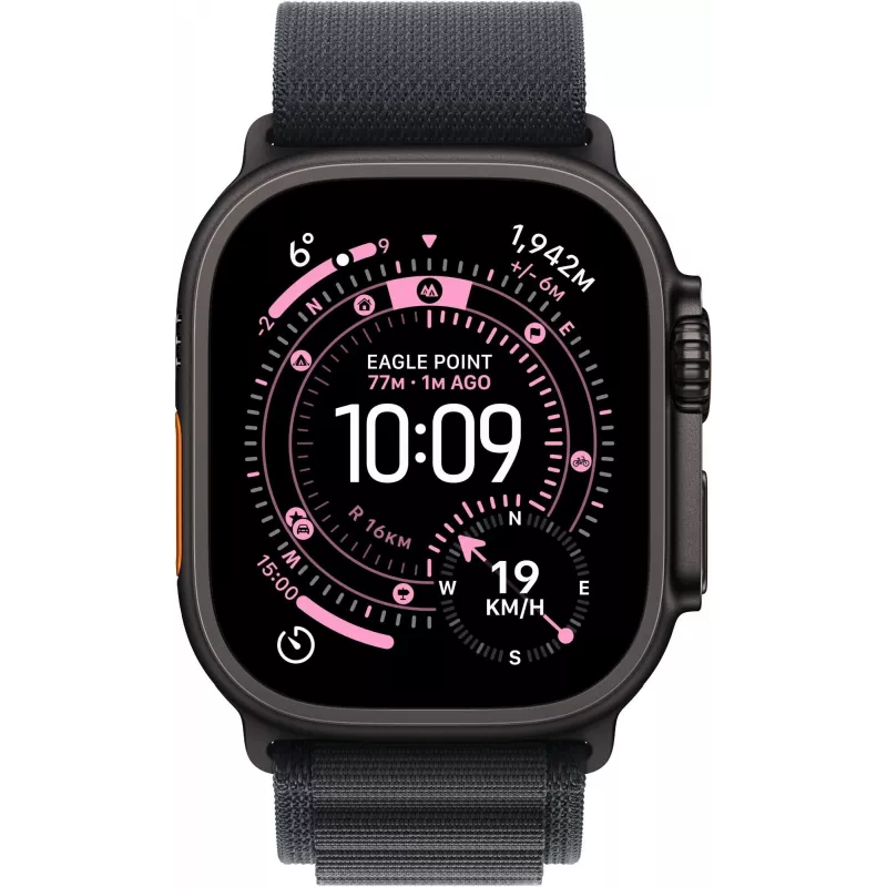 Apple Watch Ultra 3 GPS + Cellular 49mm Black Titanium Case with Black Alpine Loop - Large, malli A3281 MF0X4QI/A