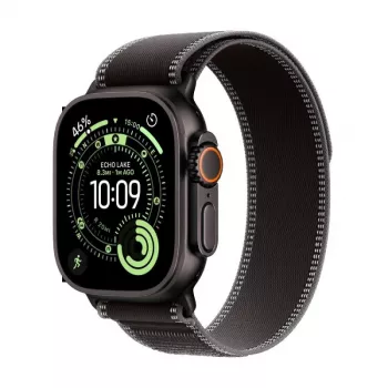 Apple Watch Ultra 3 GPS + Cellular 49 mm musta titaanikuori ja musta/hiilenharmaa Trail Loop - Large (malli A3281, MF1H4QR/A)