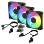 Arctic BioniX P12 A-RGB 120 mm PWM -kotelotuuletin (3 kpl:n pakkaus) – osoitteellinen RGB, 450-3000 kierr./min, 129 m³/h, musta
