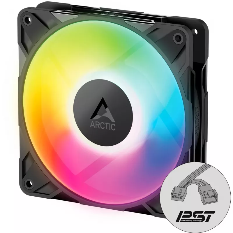 ARCTIC P12 PRO A-RGB LN 3 kpl:n pakkaus musta 120 mm kotelotuuletin