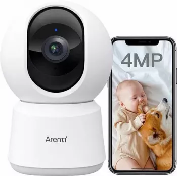 Arenti P2Q 2K QHD Wi-Fi -sisävalvontakamera tekoälypohjaisella henkilöntunnistuksella, kaksisuuntaisella äänellä ja yönäöllä