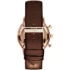 ARMANI AR0387 miesten kvartsikronografi 42mm musta kellotaulu nahkaranneke