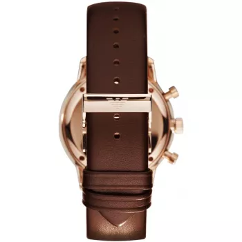 ARMANI AR0387 miesten kvartsikronografi kello 42mm musta kellotaulu nahkaranneke