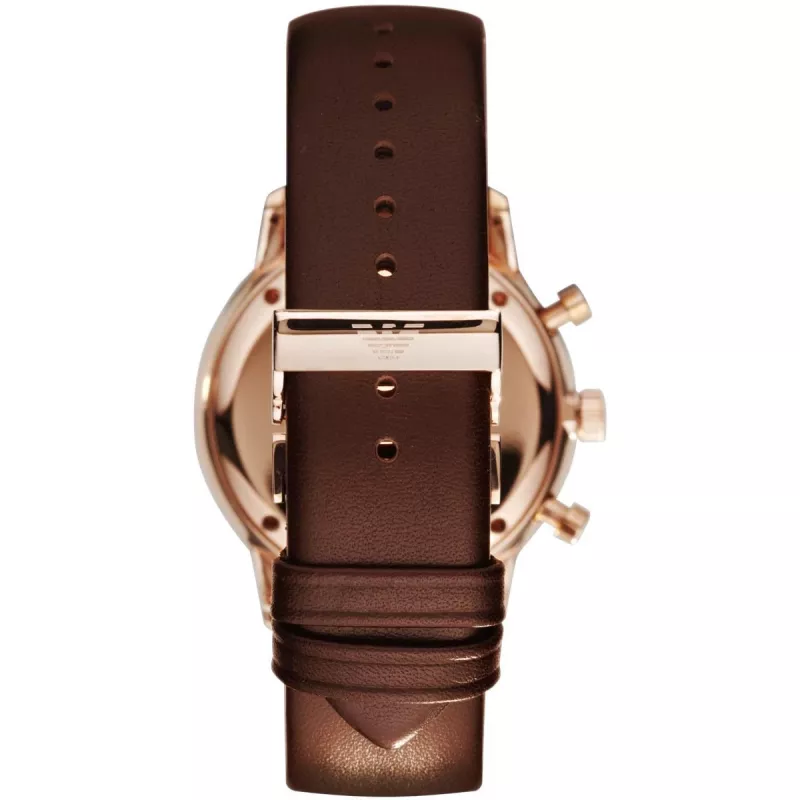 ARMANI AR0387 miesten kvartsikronografi 42mm musta kellotaulu nahkaranneke