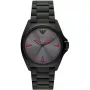 ARMANI AR11393 miesten analoginen kvartsikello 40mm ruostumaton teräskotelo musta nahkaranneke
