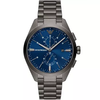 ARMANI AR11481 miesten Luigi kronografi kvartsikello 43mm musta kellotaulu musta nahkaranneke