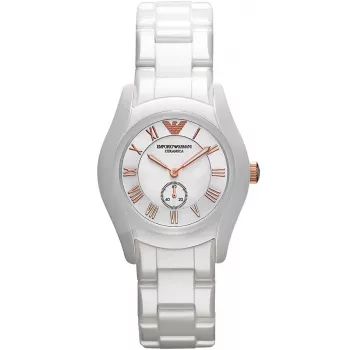 ARMANI AR1418 naisten kvartsikello 28 mm valkoinen keramiikka