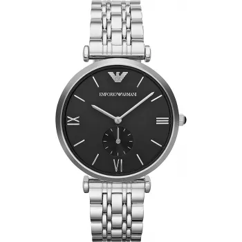 ARMANI AR1676 miesten analoginen kvartsikello 40 mm musta kellotaulu nahkaranneke