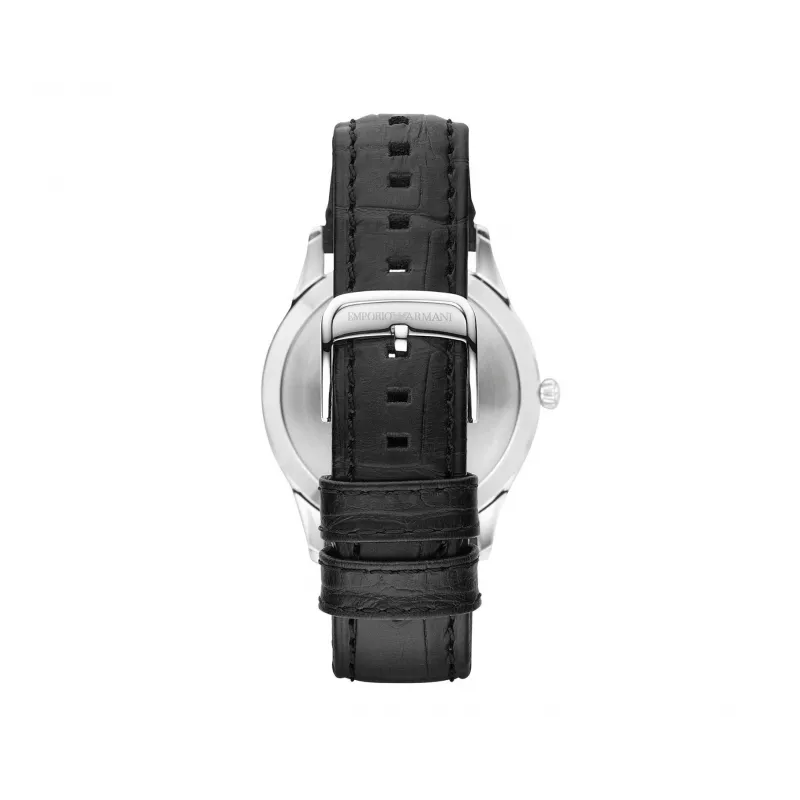 ARMANI AR1865 miesten kvartsikronografi 43mm musta kellotaulu nahkaranneke