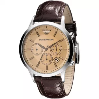 Armani AR2433 miesten kvartsikronografi-kello 43 mm ruostumaton teräs sininen kellotaulu