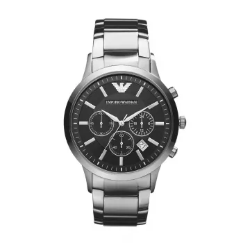 ARMANI AR2434 miesten kronografikello sinisellä kellotaululla ja teräsrannekkeella 43 mm