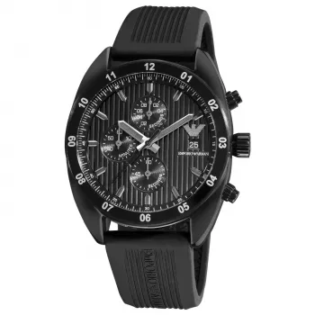 ARMANI AR5928 miesten kvartsi-kronografi-kello 43mm musta ruostumaton teräs
