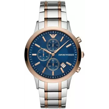 ARMANI AR80025 miesten kvartsikronografi kello 43mm ruostumaton teräs sininen kellotaulu