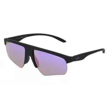 ARMANI EXCHANGE AX4123S80784V miesten suorakaiteen muotoiset aurinkolasit - musta propionaattikehys tummanharmaat peilatut linssit