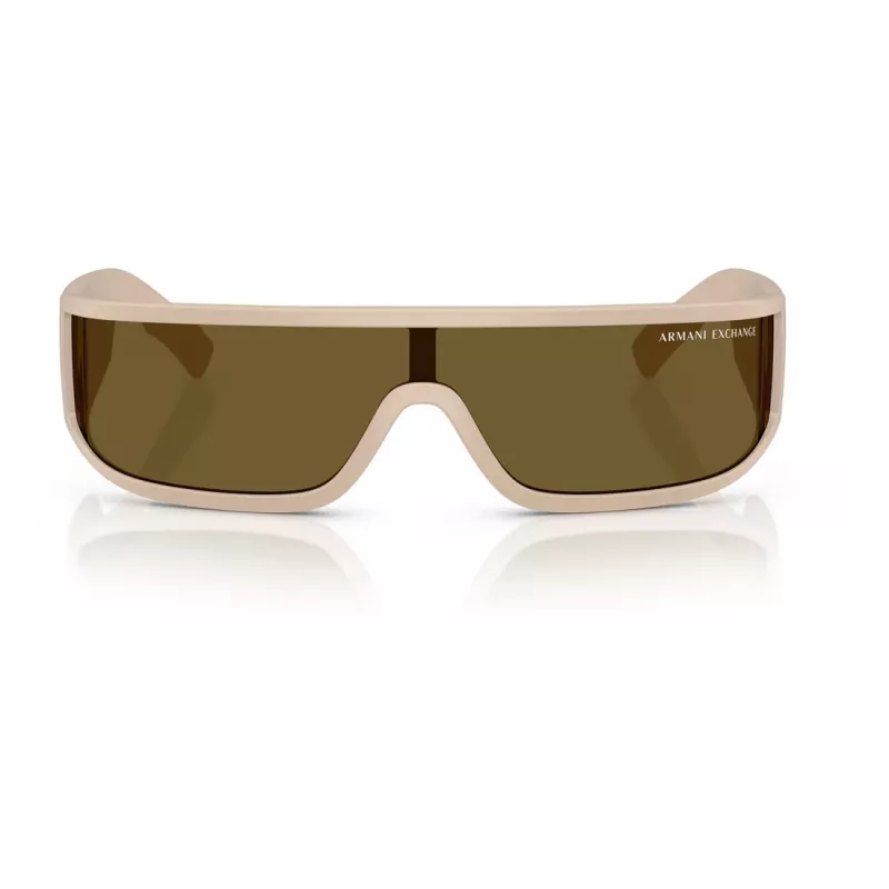 Armani Exchange AX4153SU83617 unisex-aurinkolasit - musta kehys, harmaat linssit, Shield/Mask, 140 mm lasin leveys