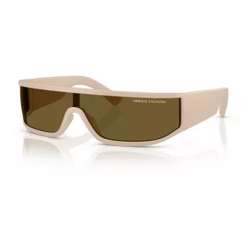 Armani Exchange AX4153SU83617 unisex-aurinkolasit - musta kehys, harmaat linssit, Shield/Mask, 140 mm lasin leveys