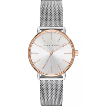 ARMANI EXCHANGE naisten AX5537 kvartsi analogikello 36 mm hopea ruostumaton teräs