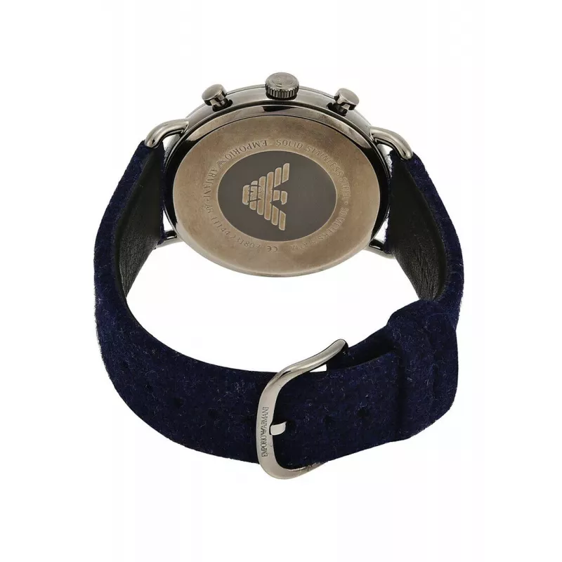 ARMANI miesten AR11144 kronografi ruostumaton teräs kello 43 mm sininen kellotaulu