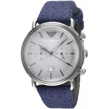 ARMANI miesten AR11144 kronografi ruostumaton teräs kello 43 mm sininen kellotaulu