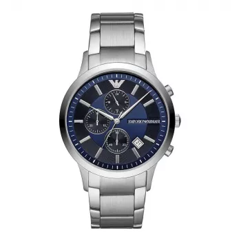 Armani miesten kronografi AR11164, 43 mm, ruostumaton teräs, musta kellotaulu