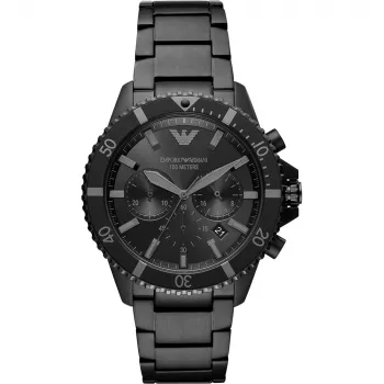 ARMANI miesten kronografi AR11363 ruostumaton teräs kello 43mm musta kellotaulu