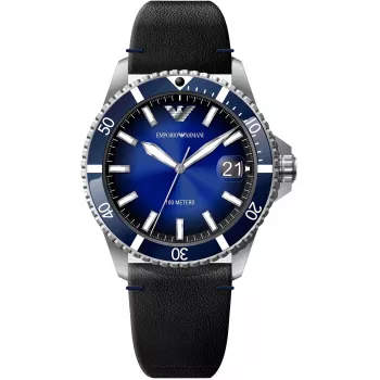 Armani miesten kello AR11516 42mm ruostumaton teräs kvartsi kronografi sininen kellotaulu