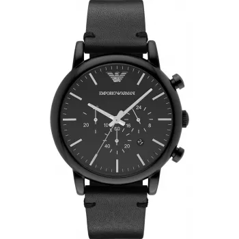 Armani Renato miesten kronografikello AR1918 46mm musta kellotaulu nahkaranneke