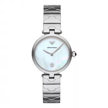 ARMANI naisten kello AR11235 kvartsikello 32 mm ruostumaton teräs hopea