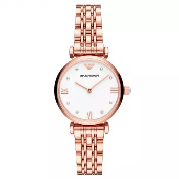 ARMANI naisten AR11267 kvartsi analoginen kello 32 mm ruostumaton teräs hopea