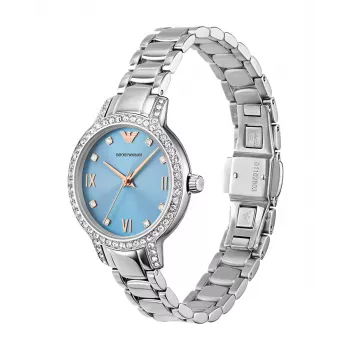 ARMANI naisten kello AR11585 ruostumaton teräs kvartsikello 32 mm hopeinen kellotaulu