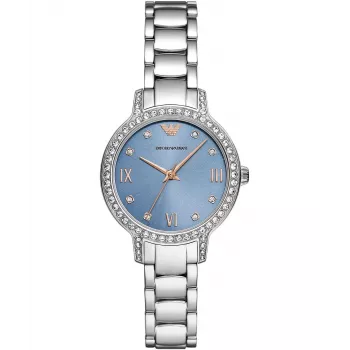 ARMANI naisten kello AR11585 ruostumaton teräs kvartsikello 32 mm hopeinen kellotaulu