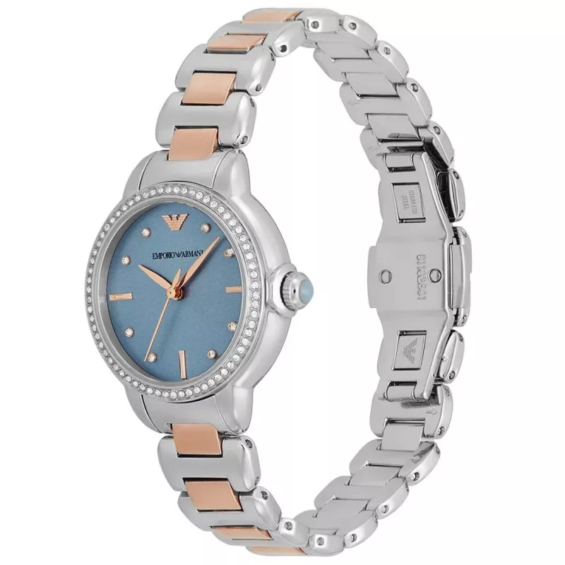 ARMANI naisten kello AR11597 32mm ruostumaton teräs hopeinen kellotaulu verkkoranneke