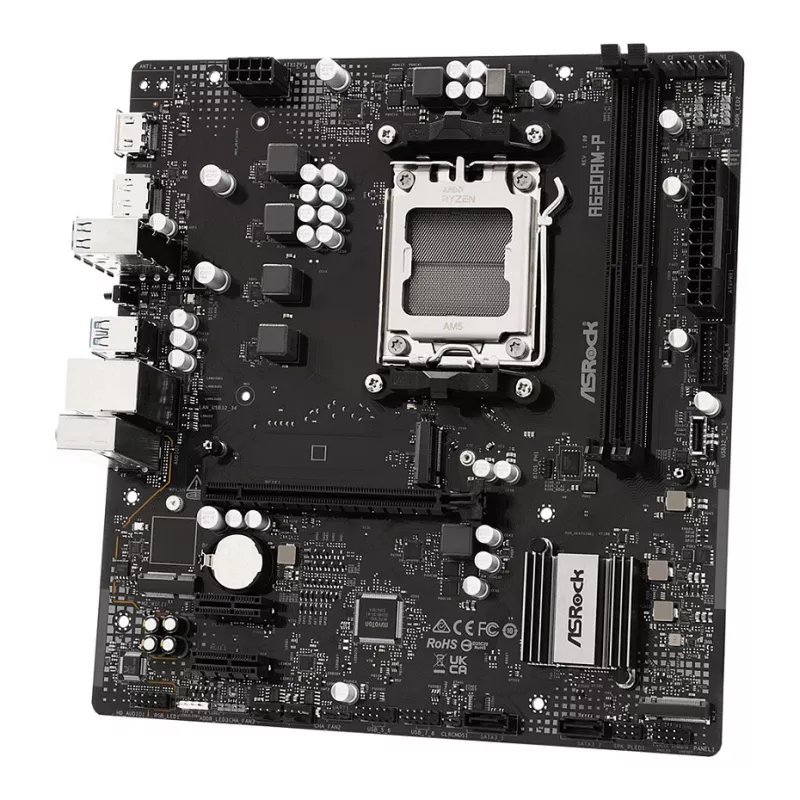 ASRock A620AM-P AMD A620 AM5 Micro ATX emolevy (DDR5, HDMI, DisplayPort, M.2)