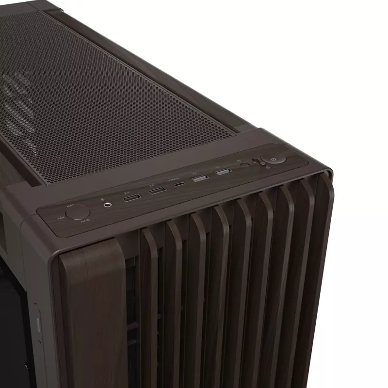 ASUS ProArt PA602 Wood Edition Retro Brown - Midi-tornikotelo karkaistulla lasilla