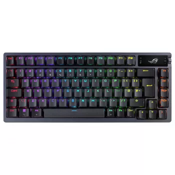 ASUS ROG Azoth 75 % hotswap -mekaaninen näppäimistö, tri-mode RGB, OLED-näyttö, PBT-näppäinhatut, NX-kytkimet, musta