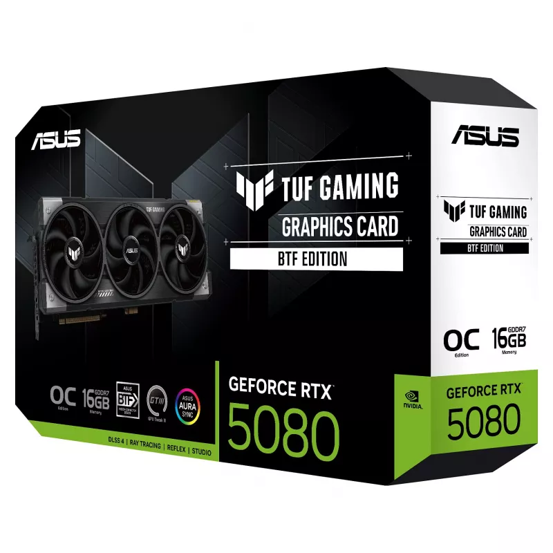 ASUS TUF GeForce RTX 5080 OC 16GB GDDR7 BTF -pelinäytönohjain