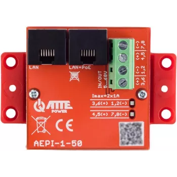 ATTE AEPI-1-50 passiivinen PoE-adapteri 1-kanava 10/100/1000 Mbps Gigabit Ethernet