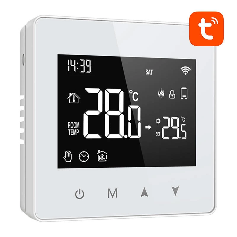 AVATTO WT198 WiFi älytermostaatti LCD-kosketusnäytöllä, yhteensopiva Tuya Smart Life, Alexa, Google Assistant kanssa