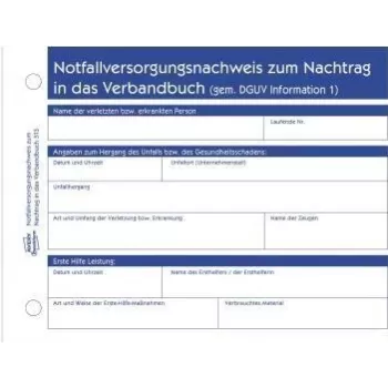 Avery Zweckform ensiapu-ilmoituslomake 313 A6 50 arkkia