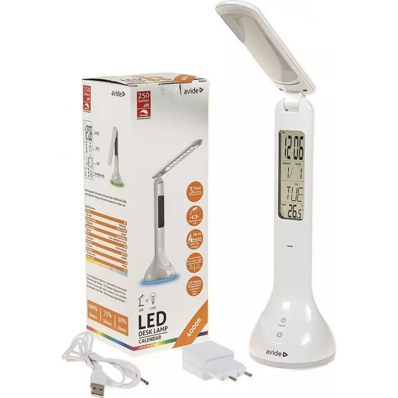 Avide LED-pöytävalaisin RGB kalenteri valkoinen 4W 250lm