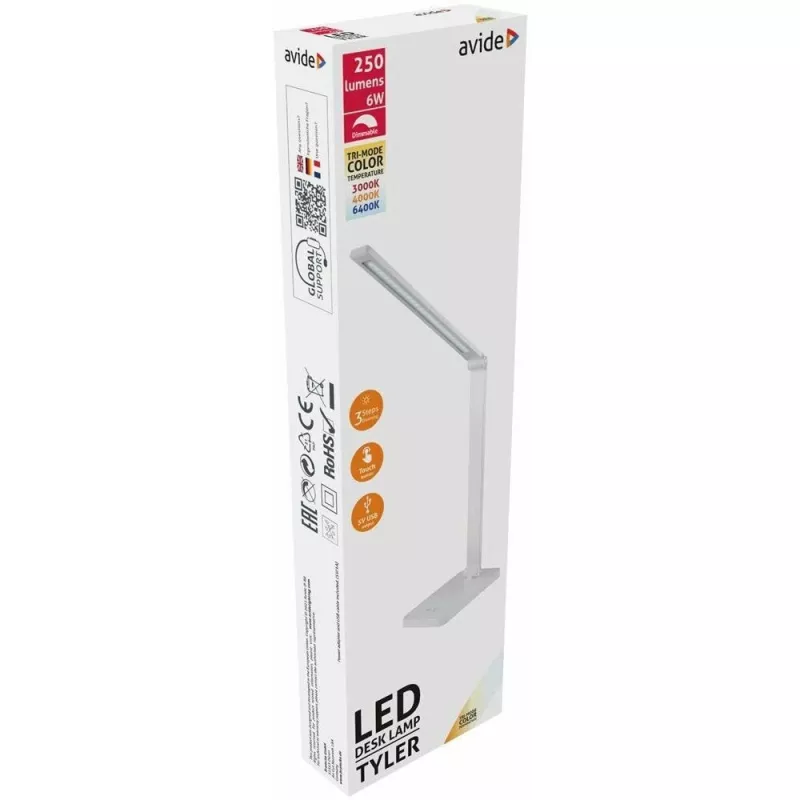 Avide LED-pöytävalaisin Tyler valkoinen 6W 250lm