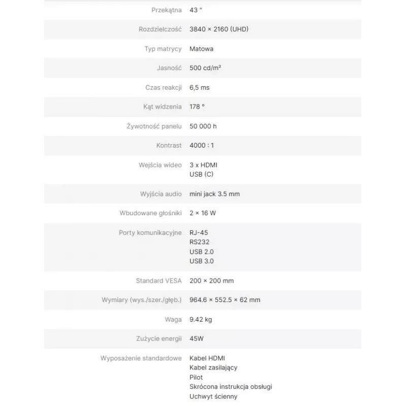 AVTEK DS2 43 4K UHD infonäyttö